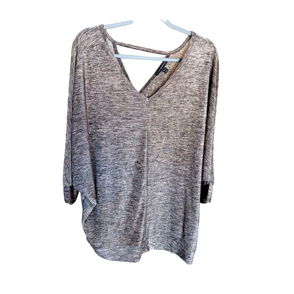 Womens Lightweight Casual Work Double V Heathered Dolman Sleeve Size 18/20 Top - Picture 2 of 5